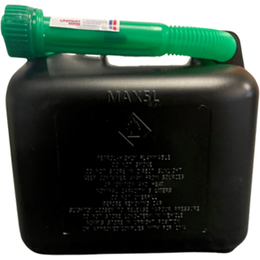 Unipart Black Diesel Fuel Can with Auto-Stop Spout 5L