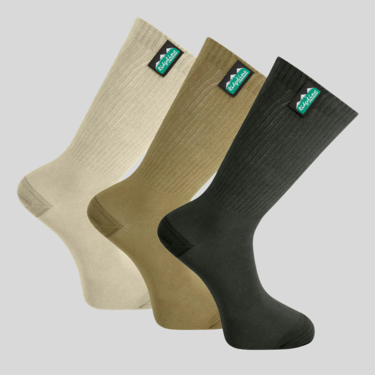 Ridgeline Mid-Length Cotton Light Work Socks 3-Pack