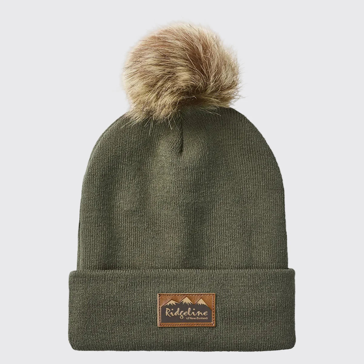 Ridgeline Heritage Fine Knit Bobble Hat with fleece lining and faux fur pom-pom.