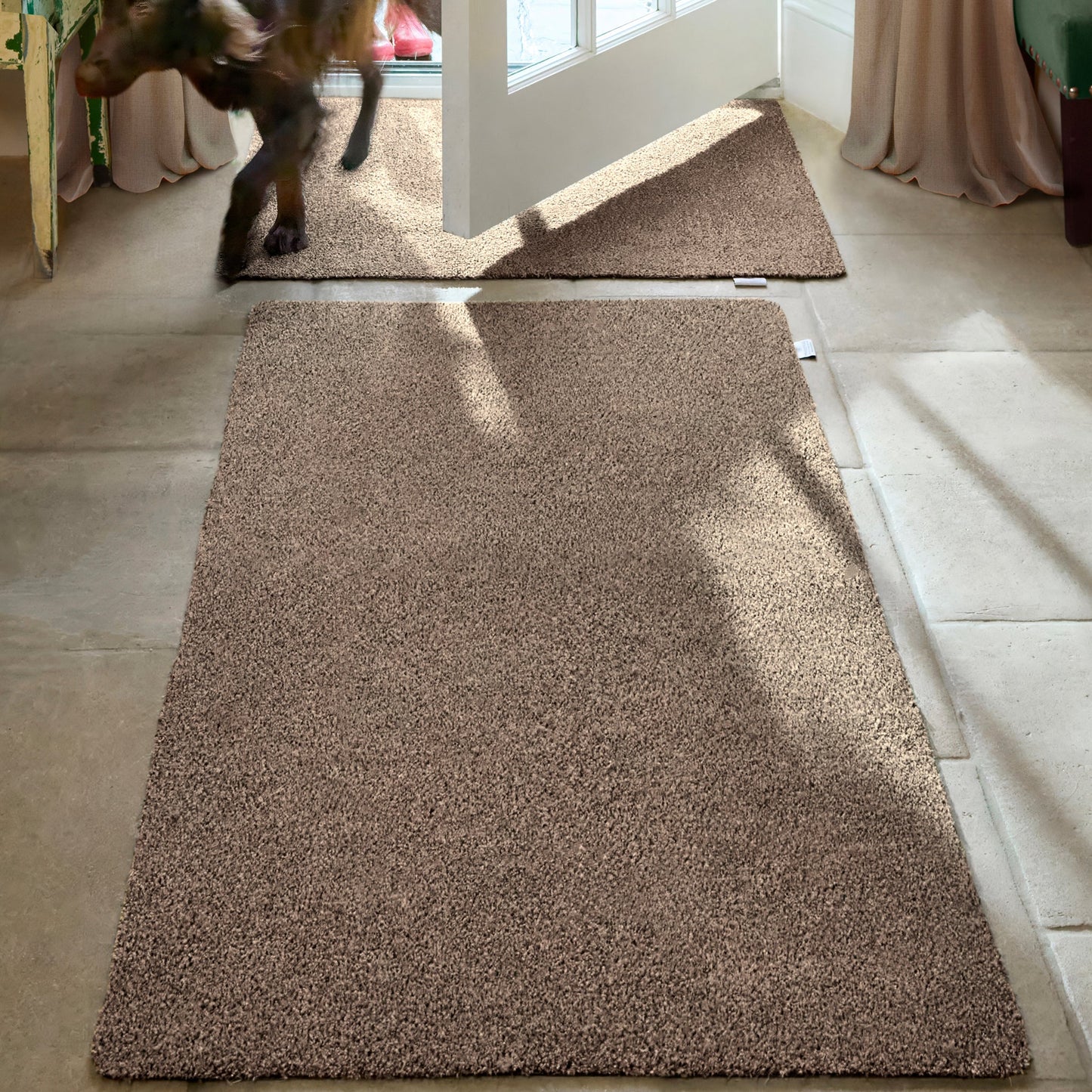 Hug Rug Plain Fleck Coffee Runner Mat
