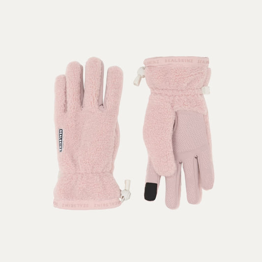 Sealskinz Hoveton Women's Waterproof Sherpa Fleece Glove in black with S-printed palm grip