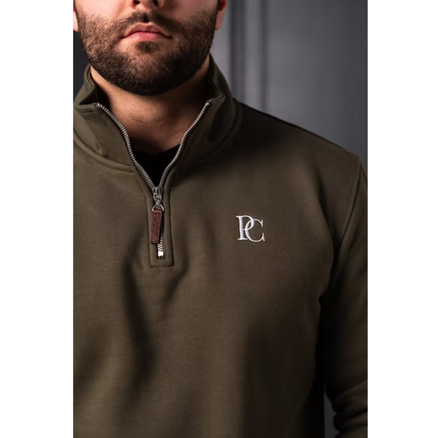P.O.S.H. Country Unisex Tidal Monogram Quarter Zip Sweatshirt
