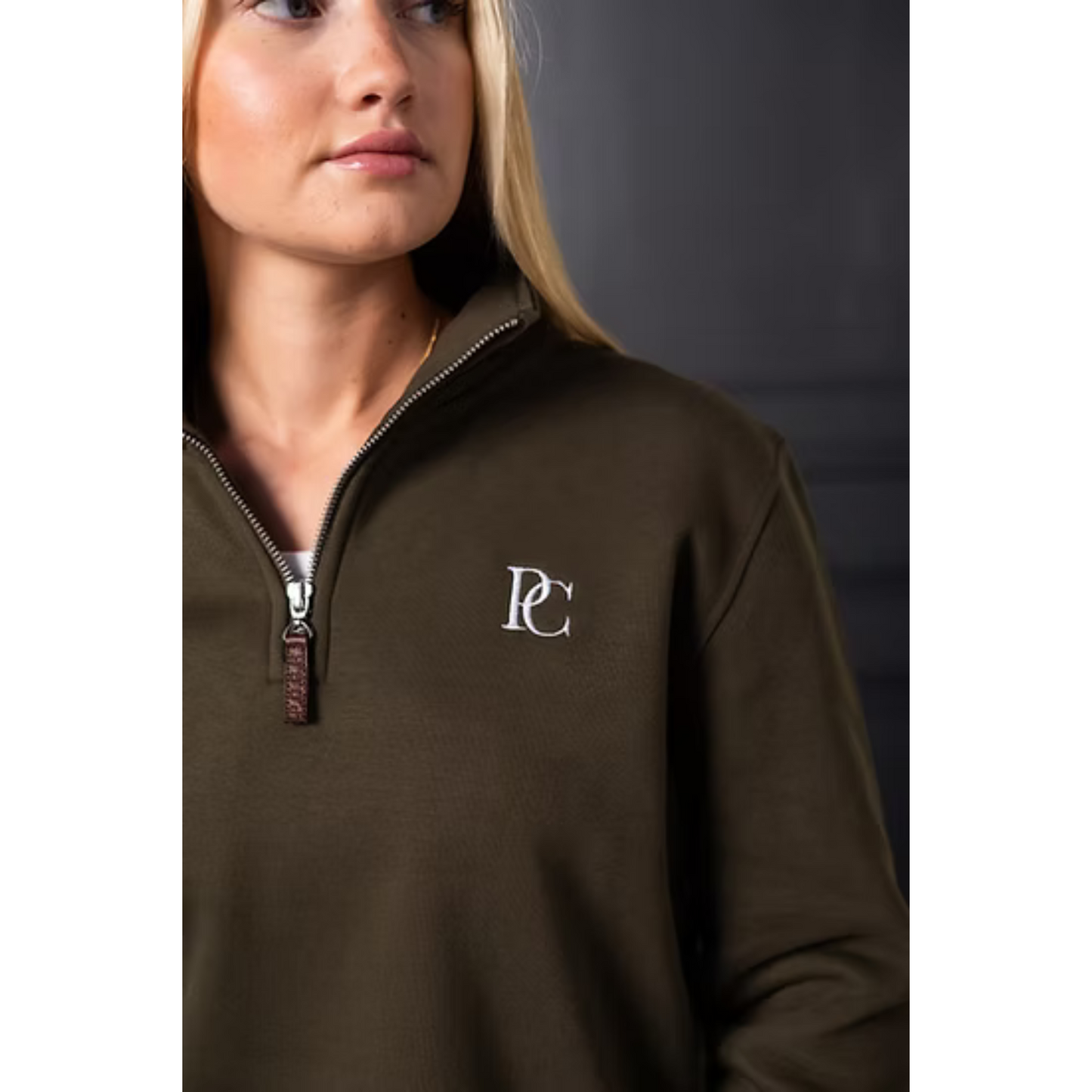 P.O.S.H. Country Unisex Tidal Monogram Quarter Zip Sweatshirt