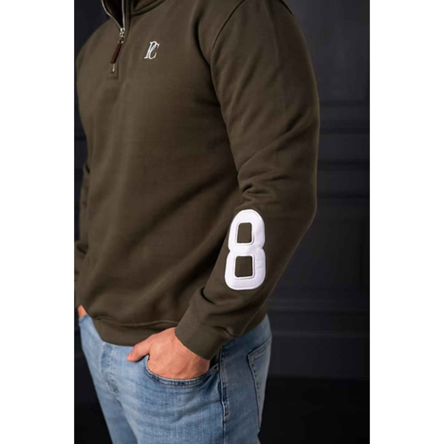 P.O.S.H. Country Unisex Tidal Monogram Quarter Zip Sweatshirt