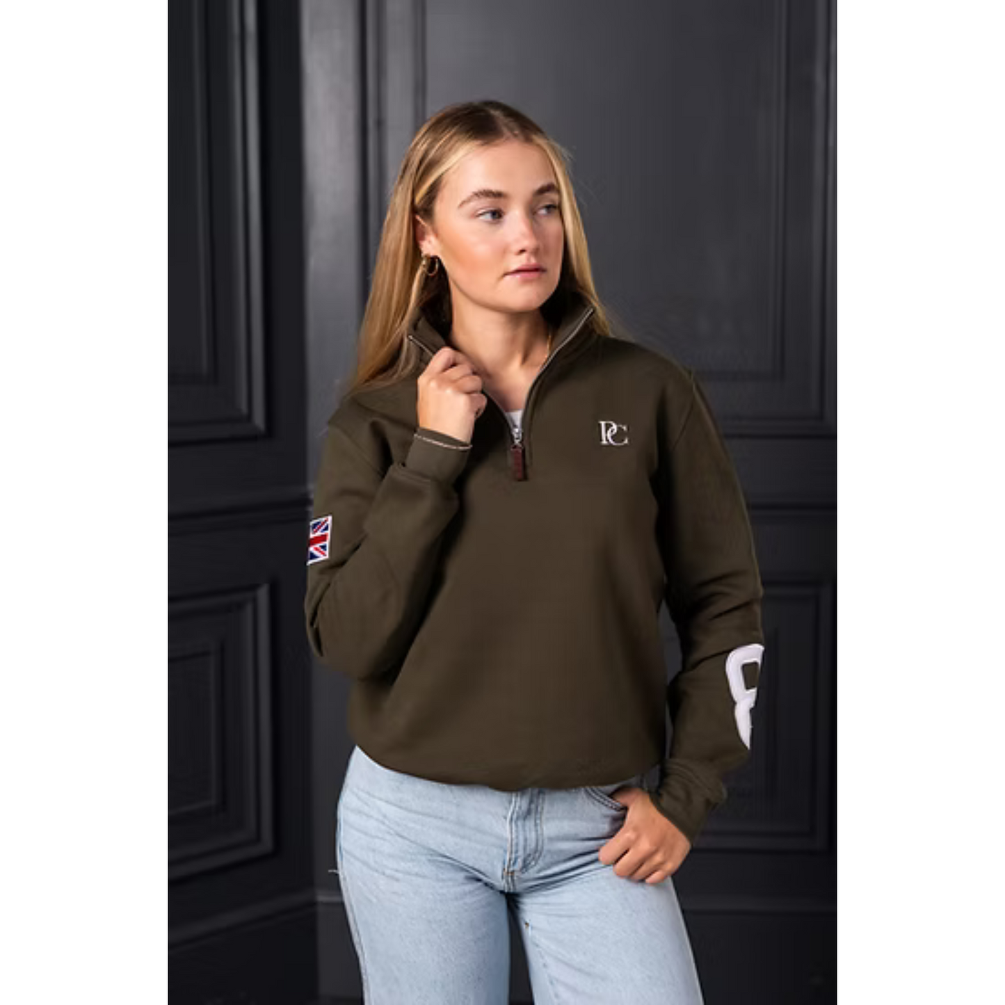 P.O.S.H. Country Unisex Tidal Monogram Quarter Zip Sweatshirt