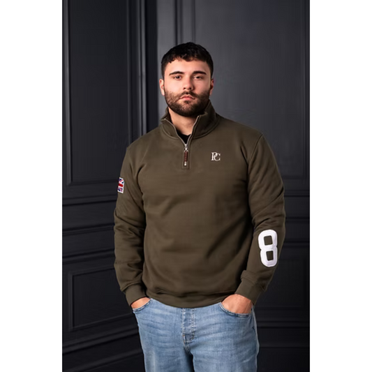 P.O.S.H. Country Unisex Tidal Monogram Quarter Zip Sweatshirt