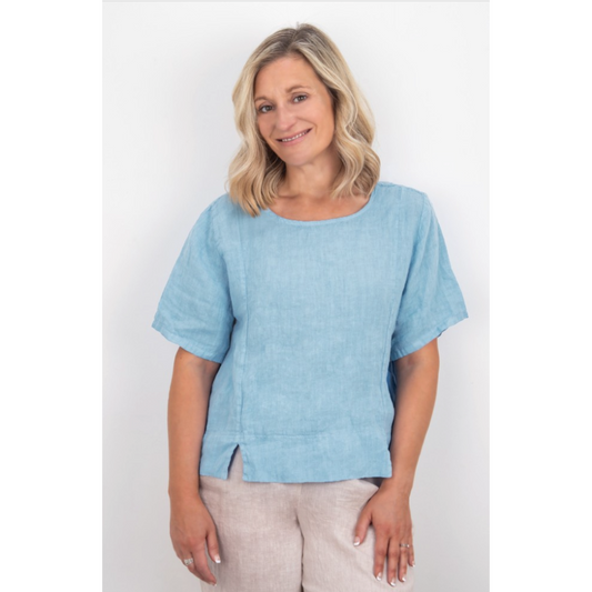 Amazing Woman Lucie Short Sleeve Linen Top