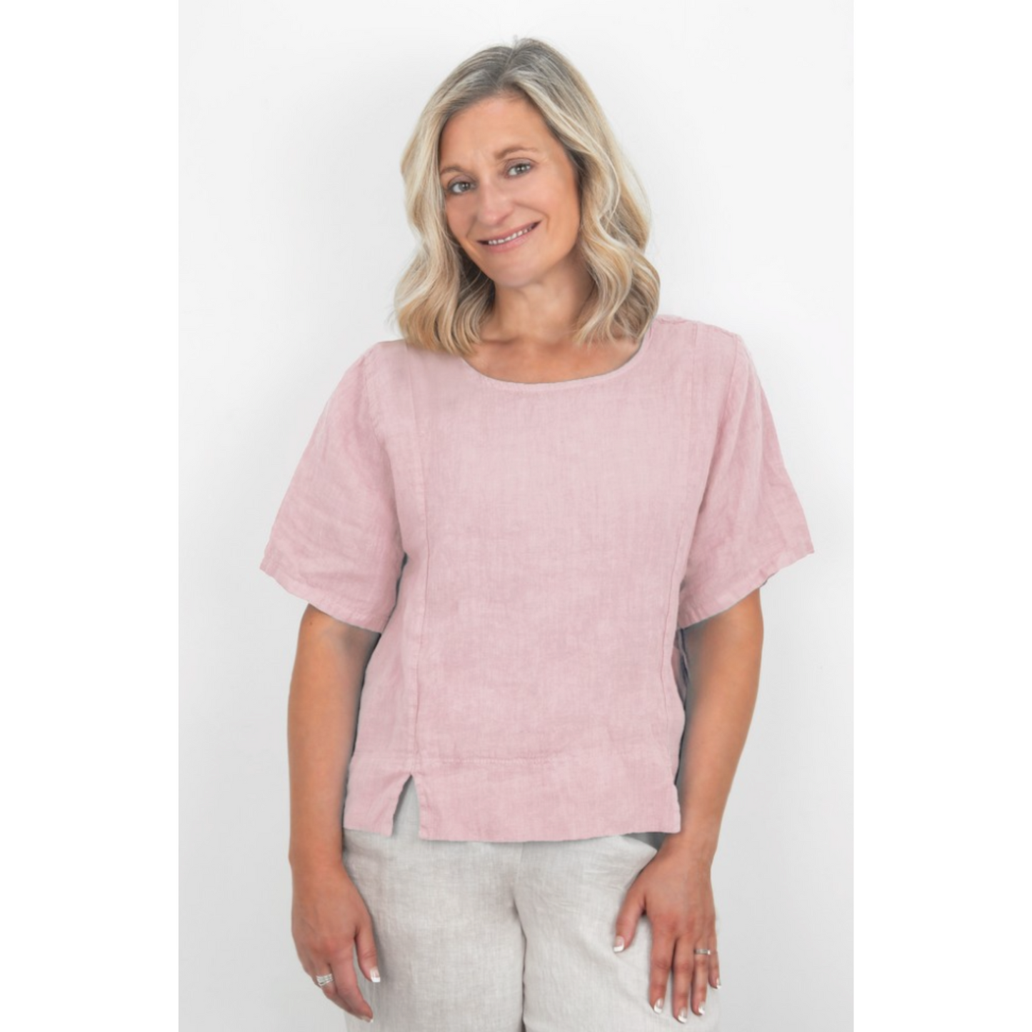 Amazing Woman Lucie Short Sleeve Linen Top