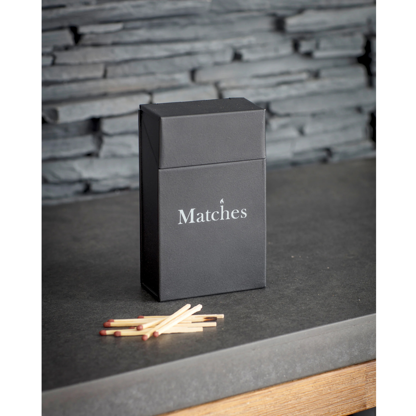 Garden Trading Steel Match Box Forest Carbon