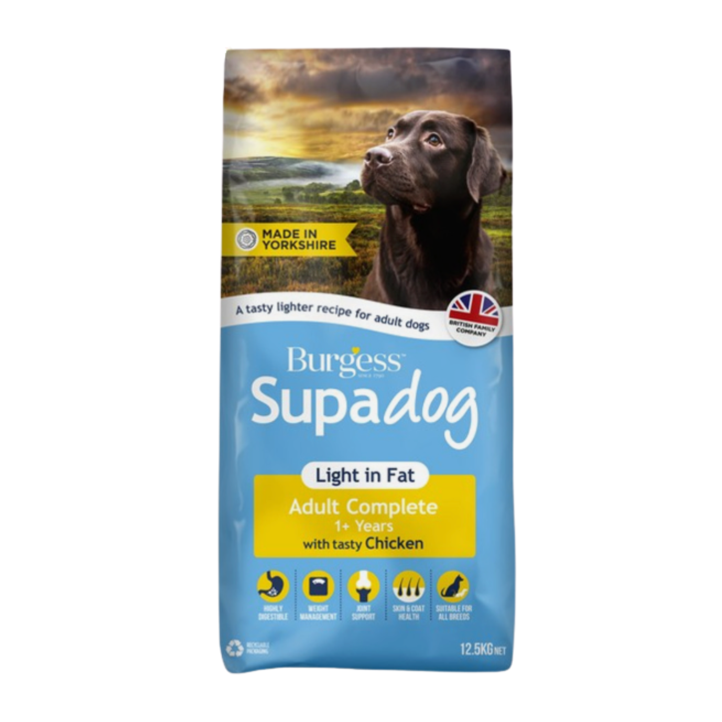 Burgess Supadog Adult Light with Chicken Dry Dog Food 12.5kg