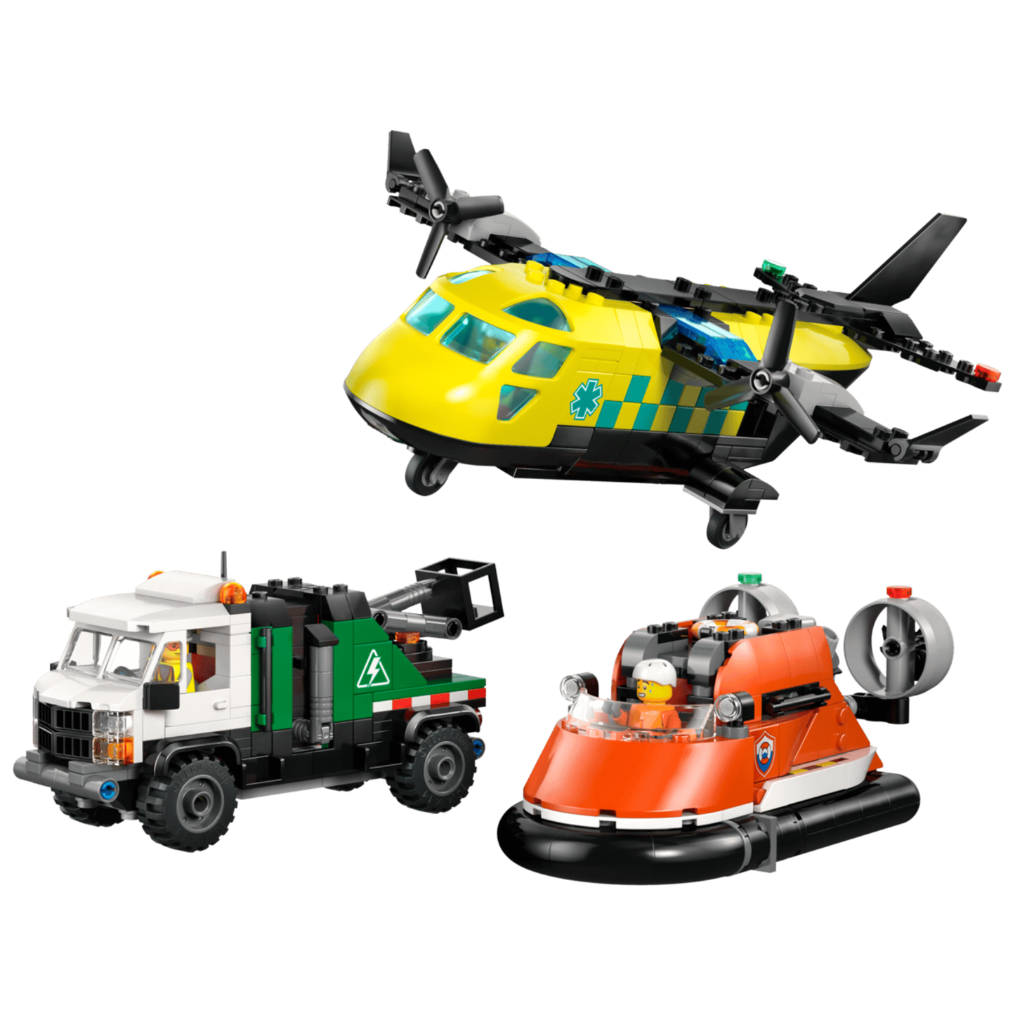 Lego City Airplane, Service Truck & Hovercraft Remix 60505