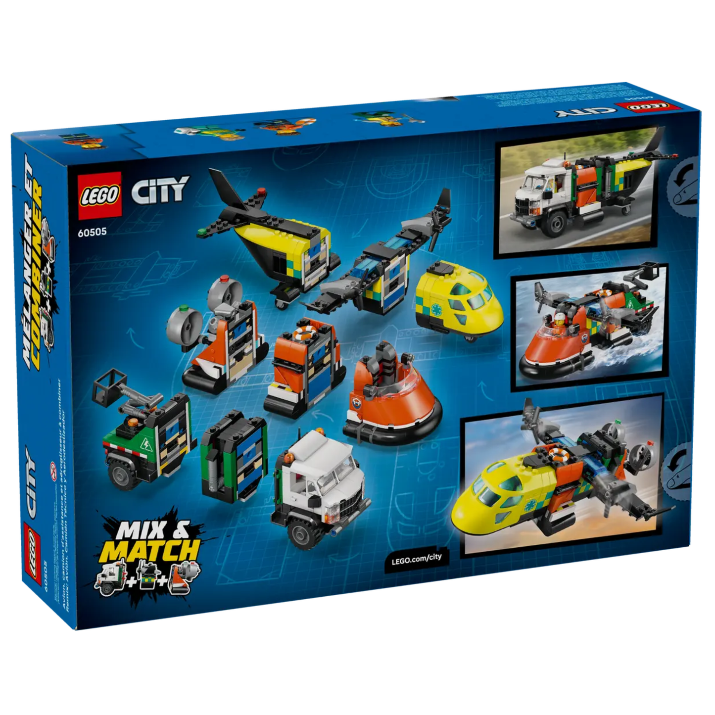 Lego City Airplane, Service Truck & Hovercraft Remix 60505