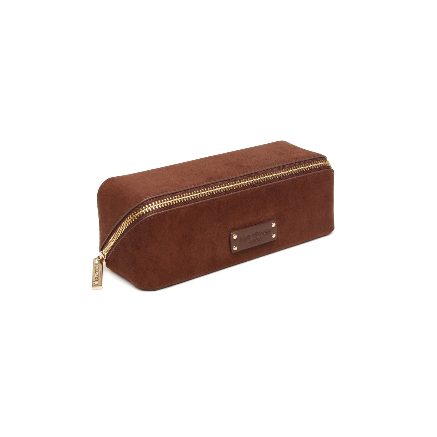 Alice Wheeler Kensington Suede Small Train Case