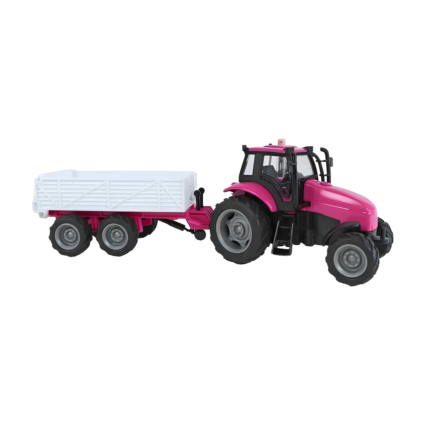 Kids Globe 1:24 Pink Tractor with Trailer