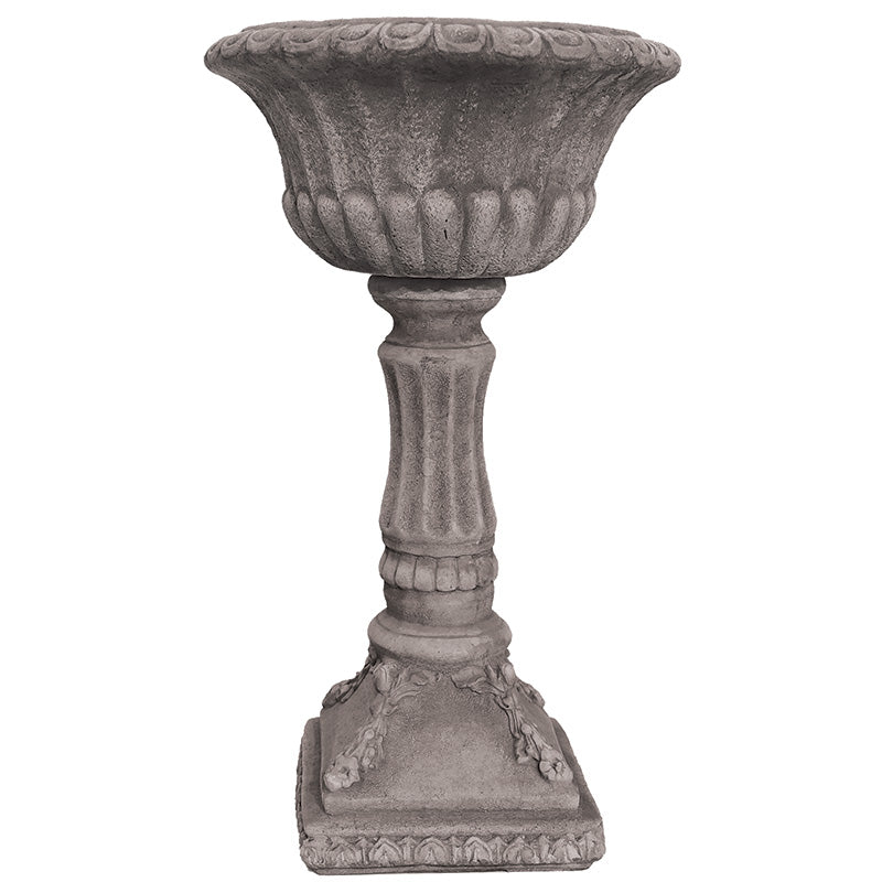 Willowstone Victorian Pedestal Planter - Antique Grey