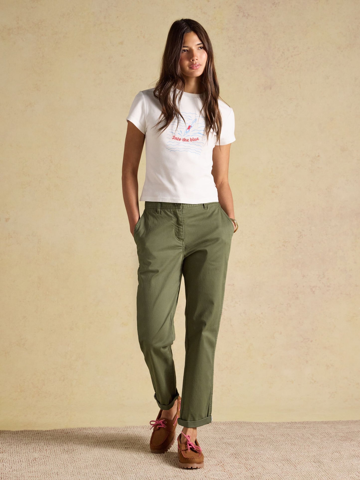Joules Slim Fit Women's Chino Trouser with Elasticated Waist