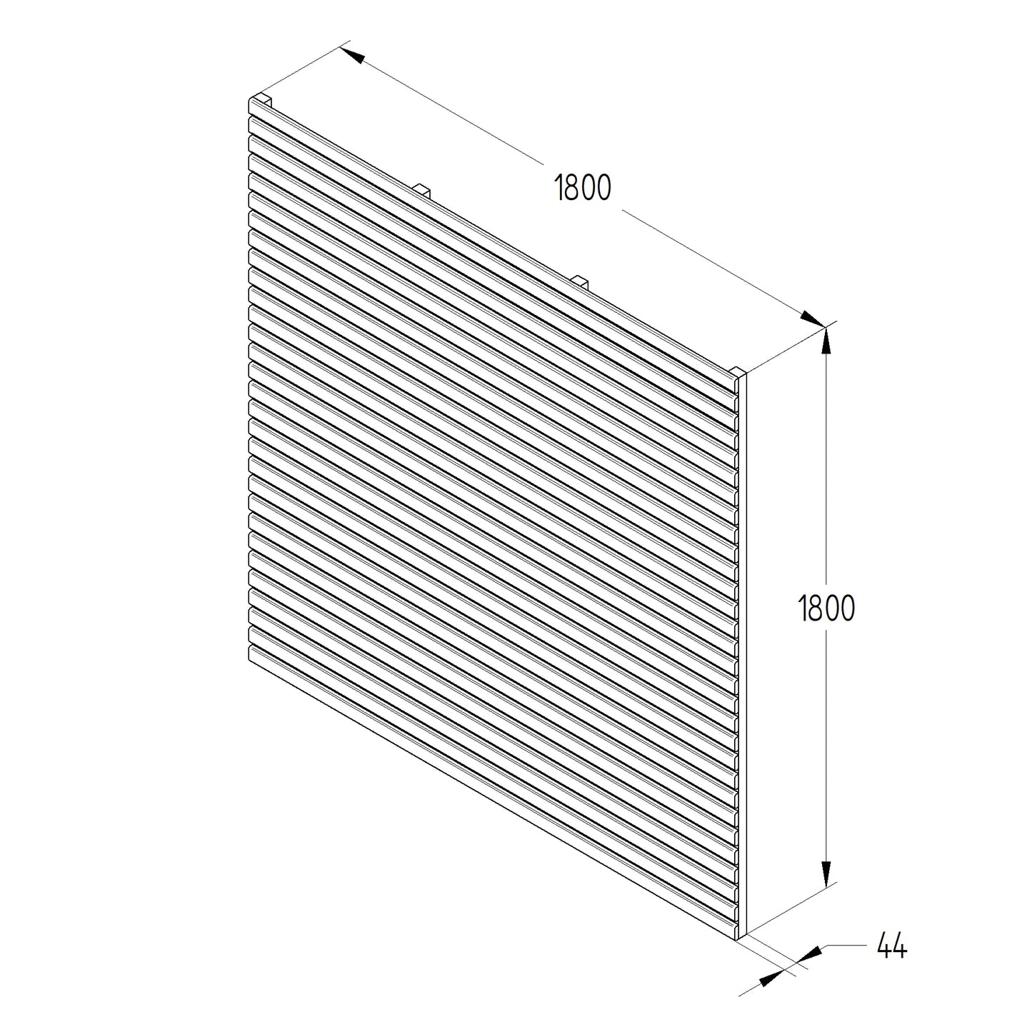 Forest Garden Pressure Treated Contemporary Slatted Fence Panel