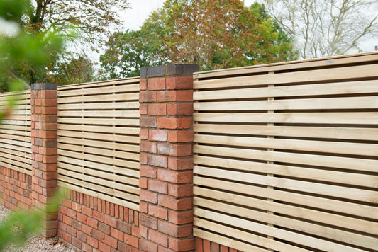 Forest Garden Pressure Treated Contemporary Double Slatted Fence Panel