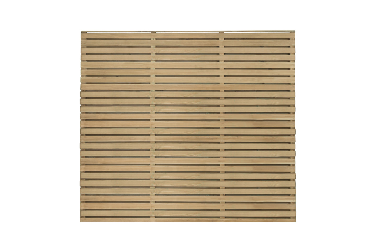 Forest Garden Pressure Treated Contemporary Double Slatted Fence Panel