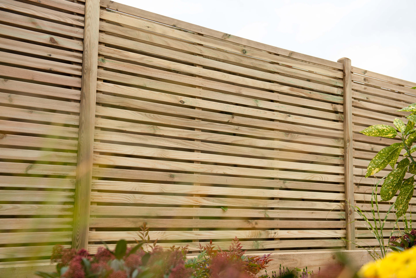 Forest Garden Pressure Treated Contemporary Double Slatted Fence Panel