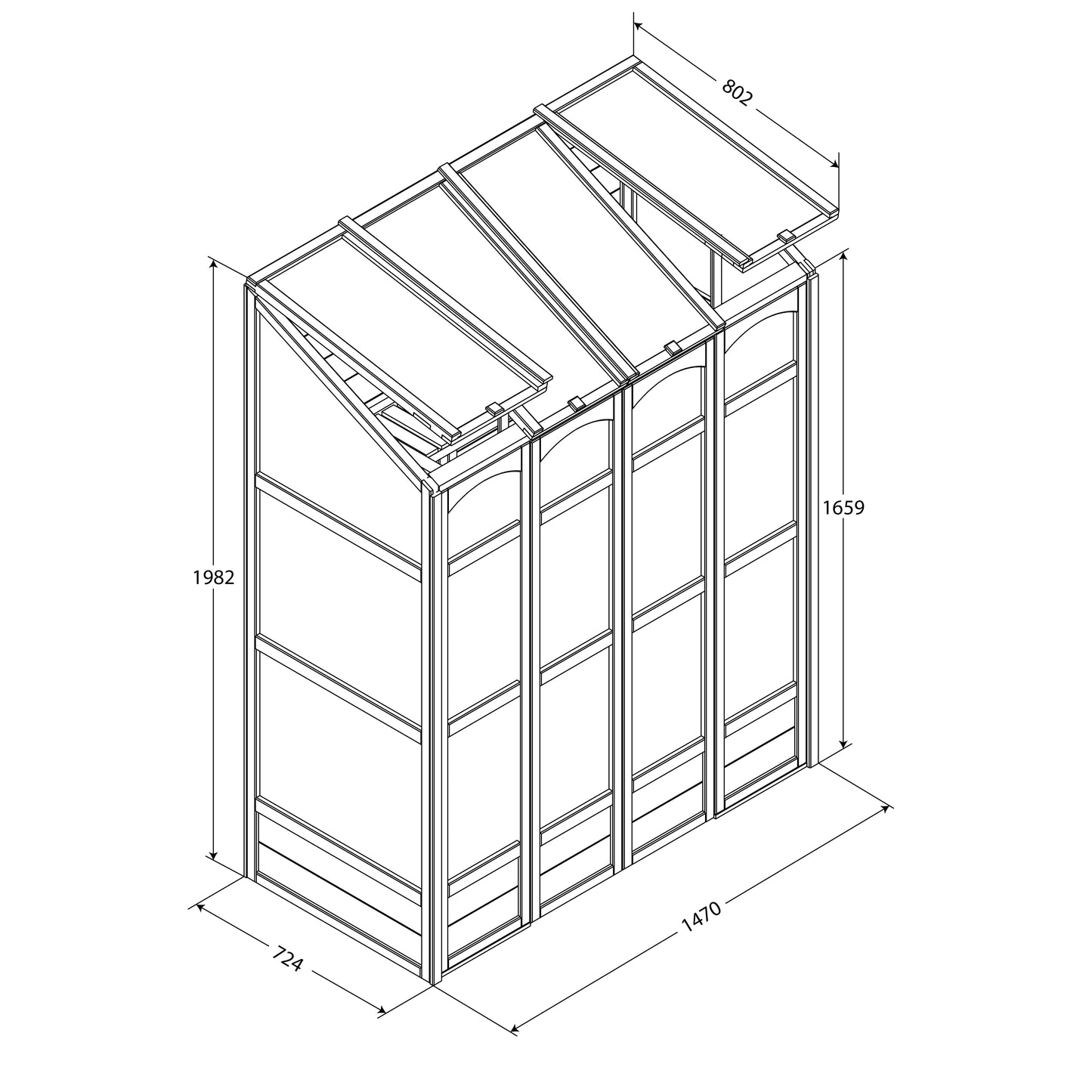 Forest Garden Victorian Tall Wall Greenhouse