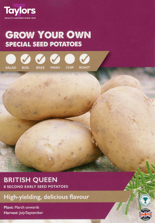 Taylors Bulbs British Queen 8 Second Early Seed Potatoes