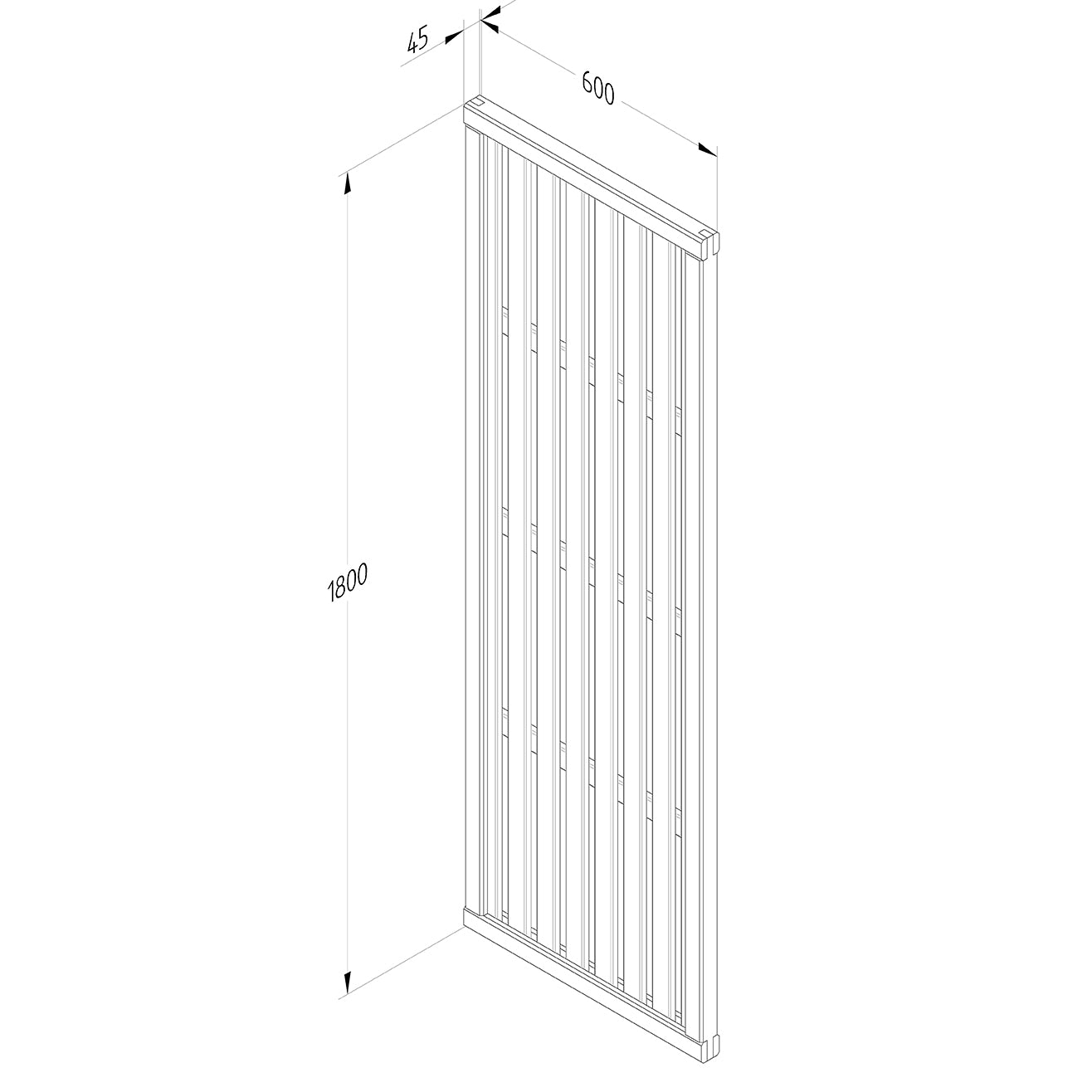 Forest Garden Pressure Treated Vertical Slatted Screen
