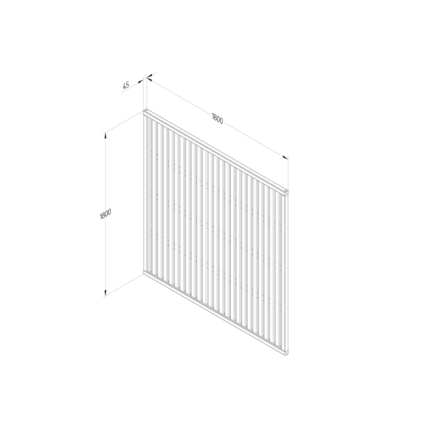 Forest Garden Pressure Treated Vertical Slatted Screen