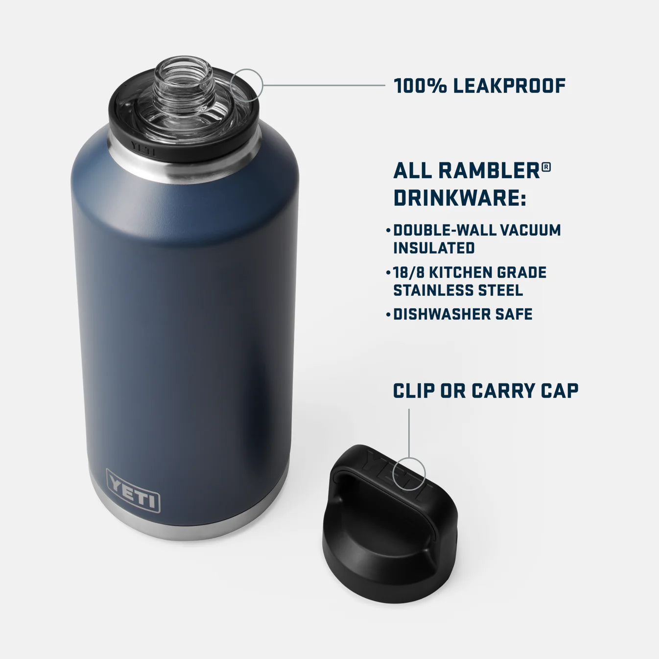 YETI Rambler 64 oz (1.9 l) Bottle with Chug Cap - Navy
