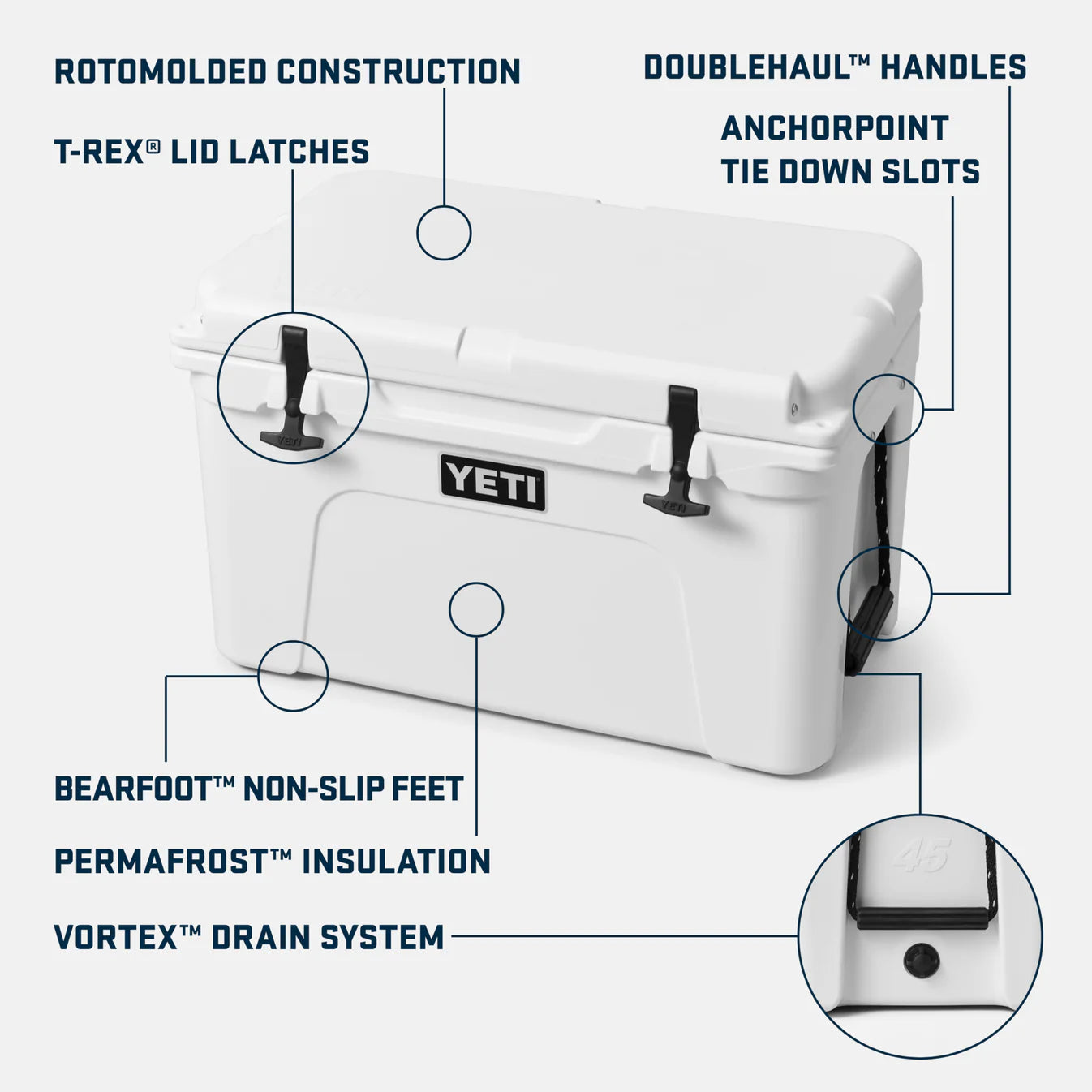 YETI Tundra 45 Cool Box - White/Blue Limited Edition