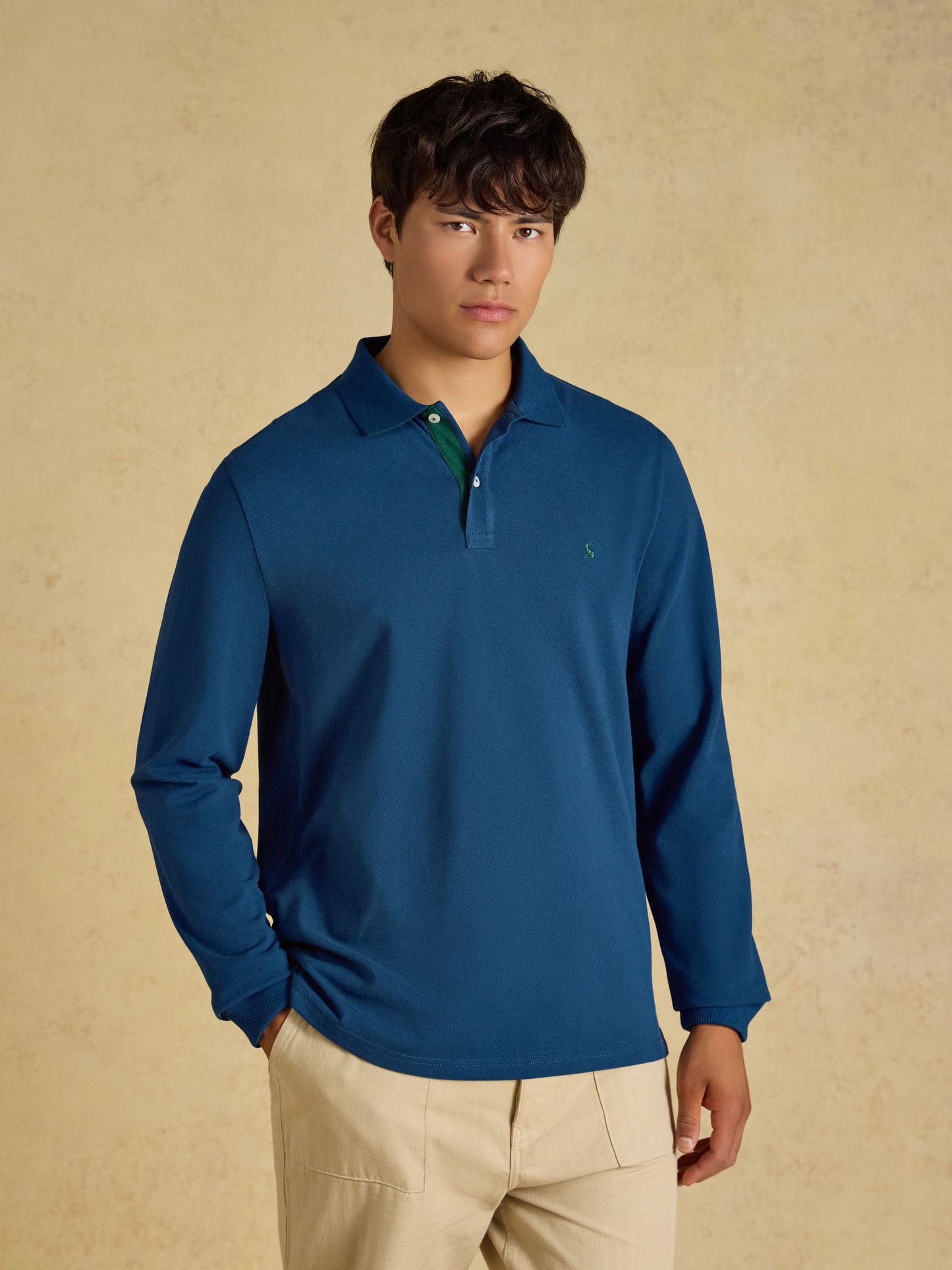 Joules Long Sleeve Cotton Pique Polo Shirt
