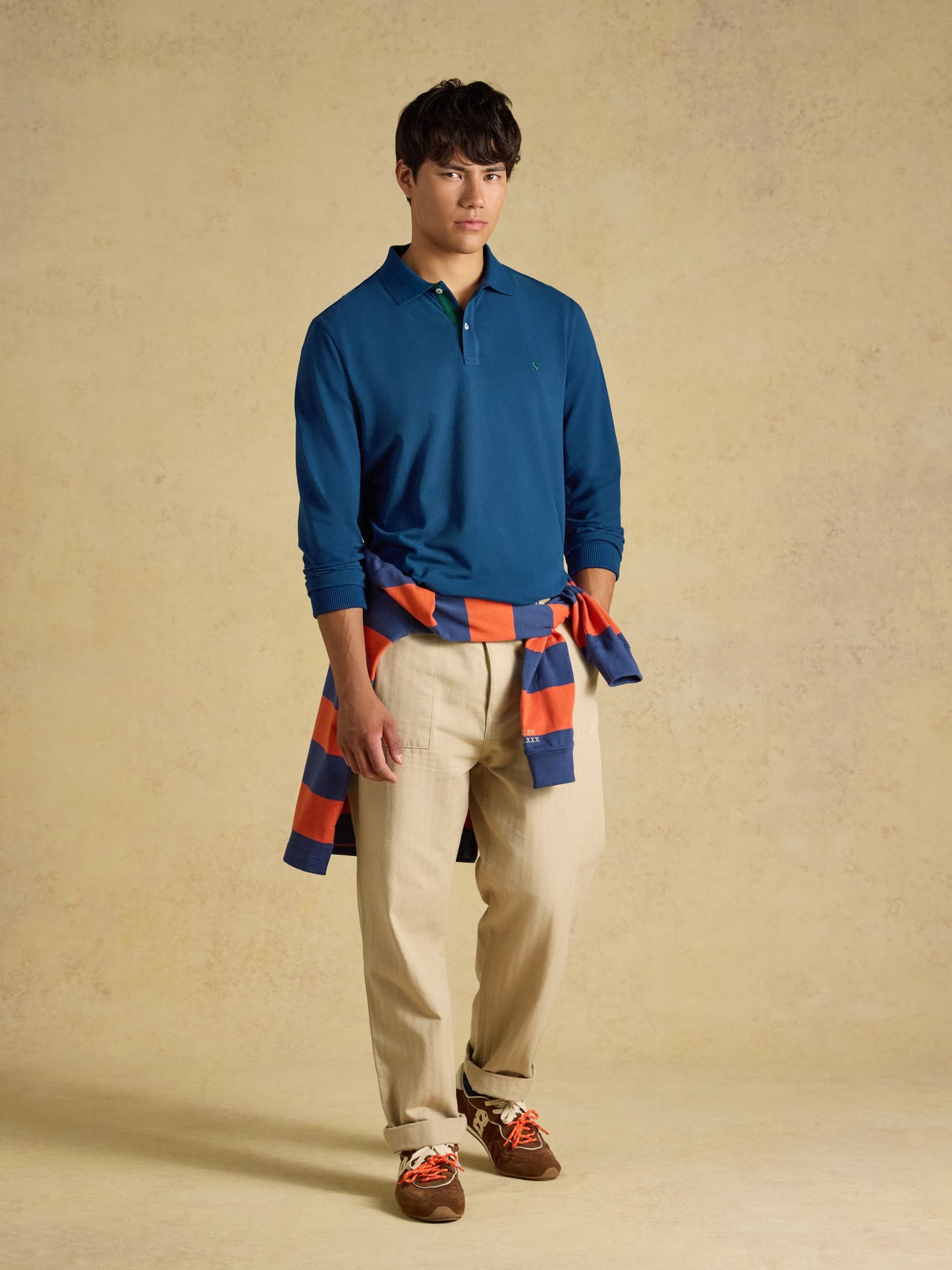 Joules Long Sleeve Cotton Pique Polo Shirt