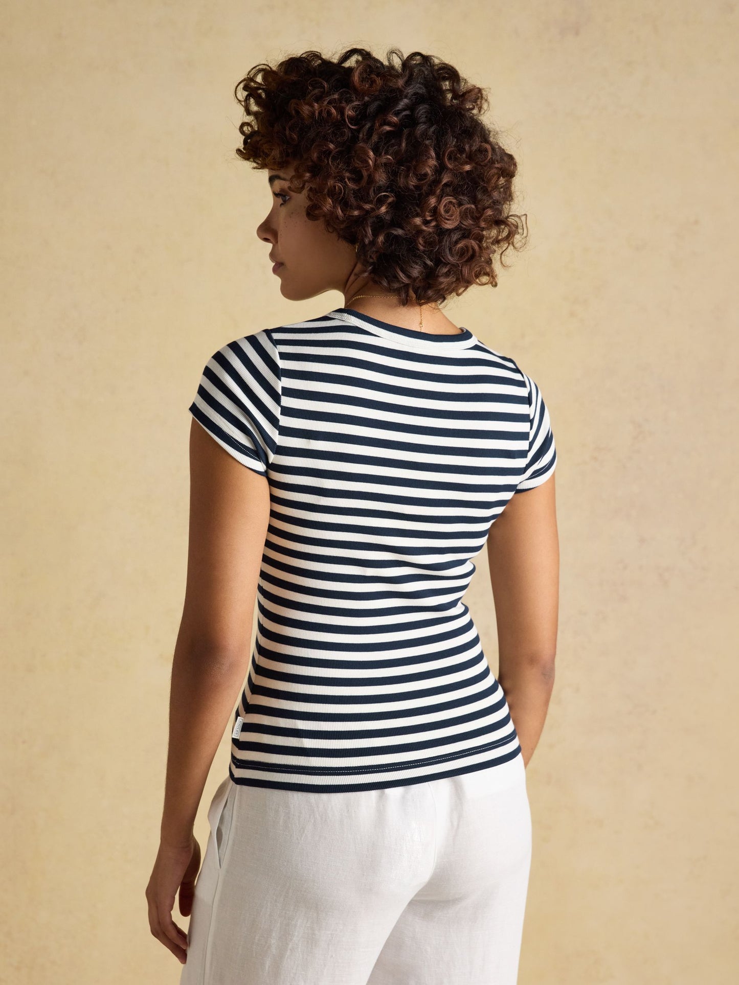Joules Sophie Short Sleeve Ribbed Fitted T-Shirt