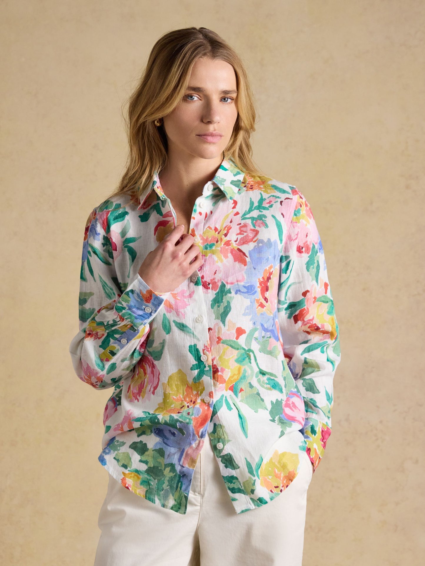 Joules Anna Long Sleeve 100% Linen Shirt
