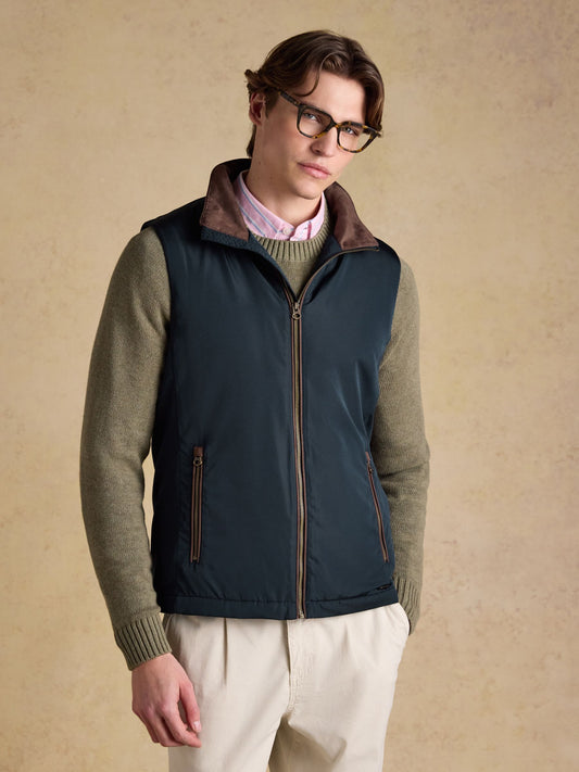 Joules Farnham Padded Fleece Lined Gilet in Mavy