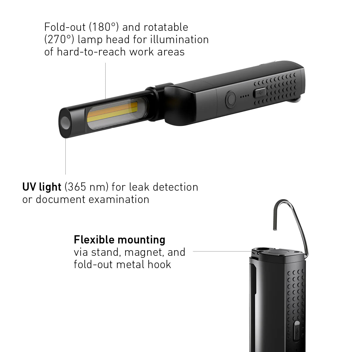 LEDLenser – W7R-FLEX UV WORK - RECHARGEABLE INSPECTION LAMP (600)