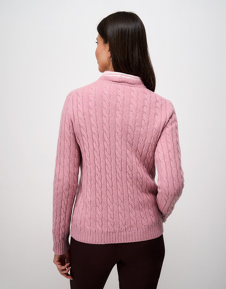 Crew Clothing Merino Blend Cable Knit Crew Neck Jumper