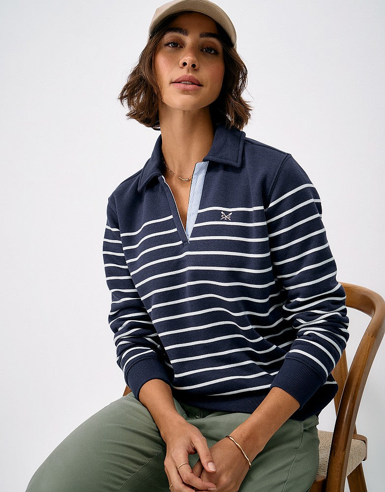 Crew Clothing Sandy Flip-Collar Sweatshirt