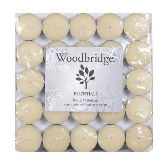 Woodbridge Ivory Unscented Tealights 50 Pack