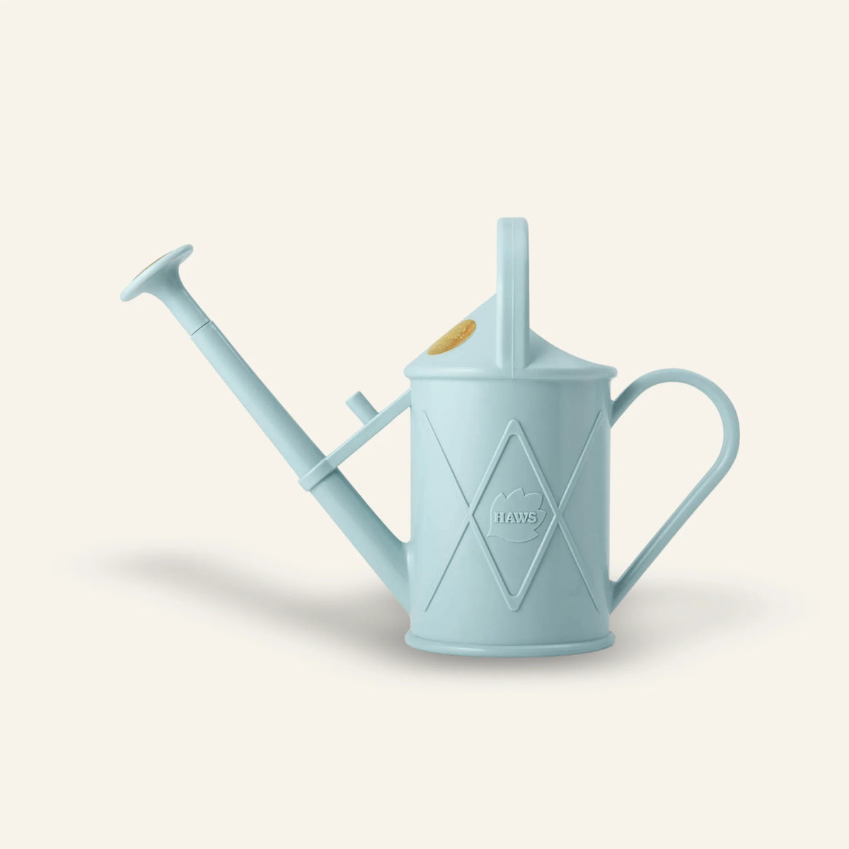 Haws The Bartley Burbler 1L metal watering can with brass rose and classic handle