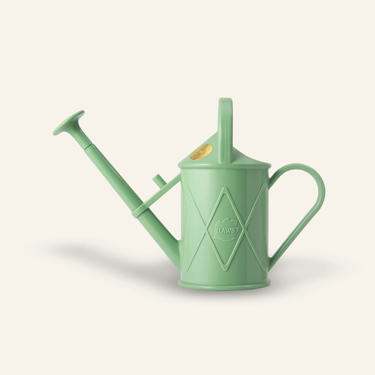 Haws The Bartley Burbler 1L metal watering can with brass rose and classic handle