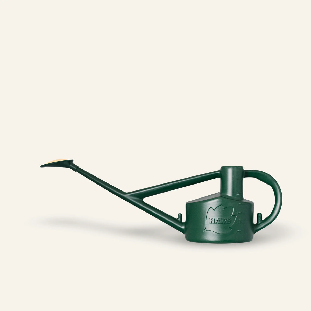 Haws The Selly Soak 4.5L green metal watering can with brass rose and dual handles