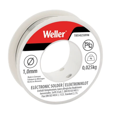 Weller Electronic Lead-Free Solder Sn99 Cu3 1mm 25g