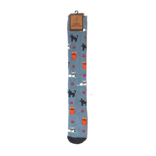 Bartleby Crazy Cats Welly Socks