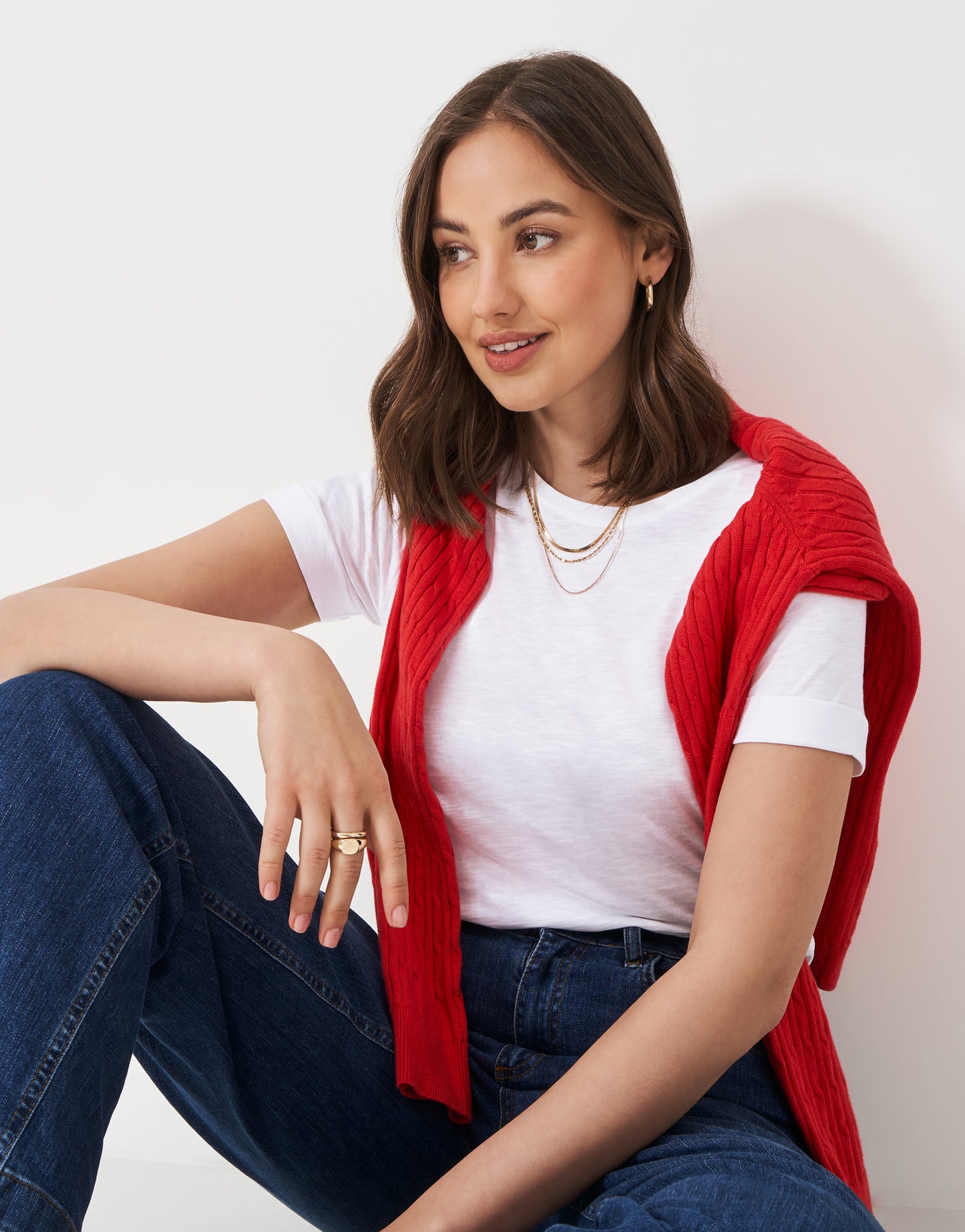 Crew Clothing Perfect Crew Neck Slub T-Shirt