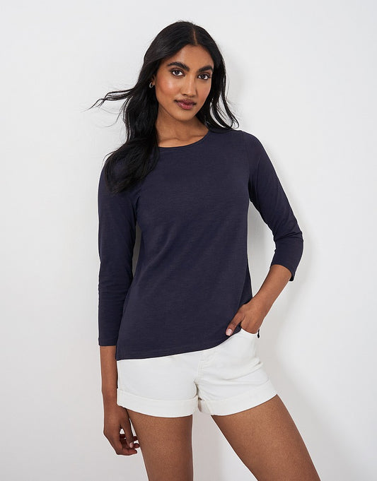 Crew Clothing Perfect Slub Crew Neck Long-Sleeve T-Shirt
