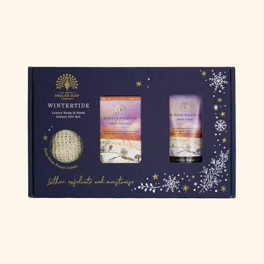 English Soap Company Wintertide Winter Solstice Luxury Soap and Hand Cream Gift Set