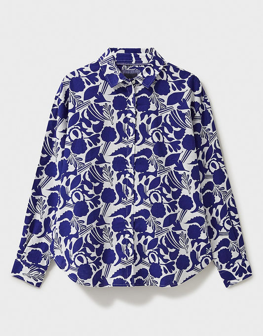 Crew Clothing Long Sleeve Floral Print Linen Blend Shirt