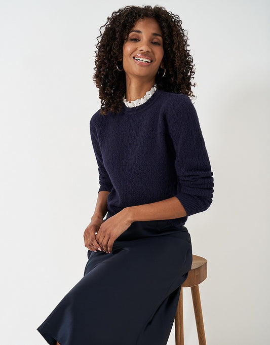 Crew Clothing Lace Trim Pointelle Jumper