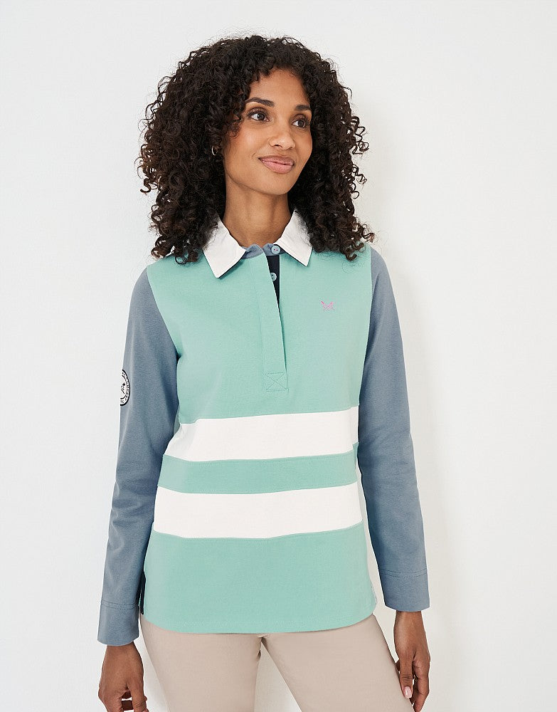 Crew Clothing Long Sleeve Panel Rugby Shirt